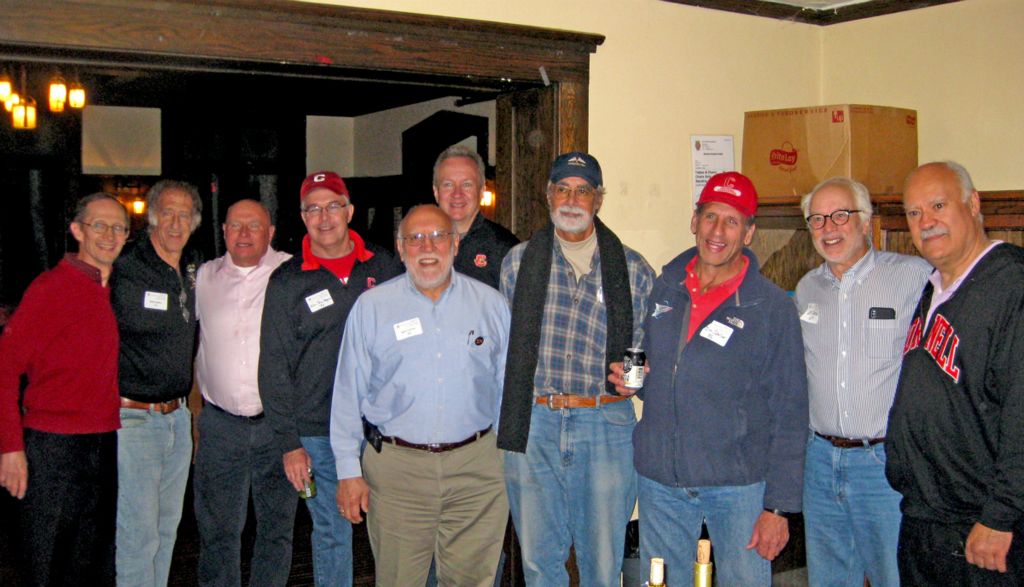 Chuck Grundner '75, Bob Linden '71, Tom Weeks '77, John TenHagen '86, Nick Carino '69, Jaan Janes '85, Steve "Stash" Schaeffer '73, Jim Spaller '86, Ed Reiss '69, and Rich Ellenbogen '78.