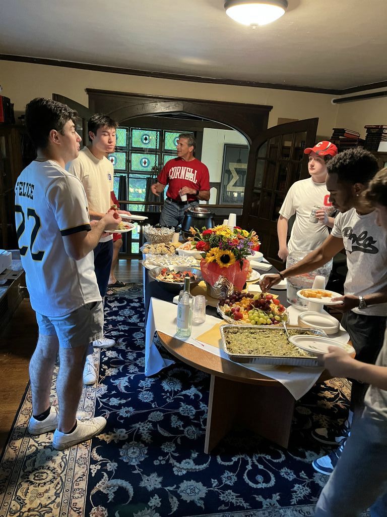 Brothers, alumni, family and friends enjoyed a great spread put together by our wonderful cook Cindy.