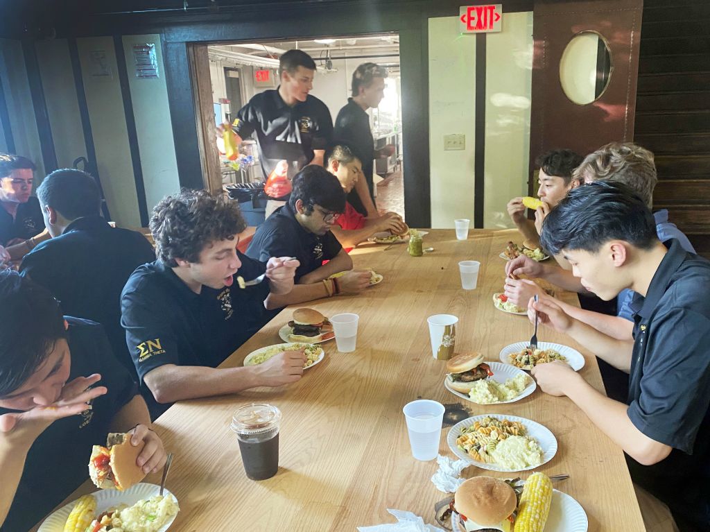 Great to see our brothers dining together in the dining room.