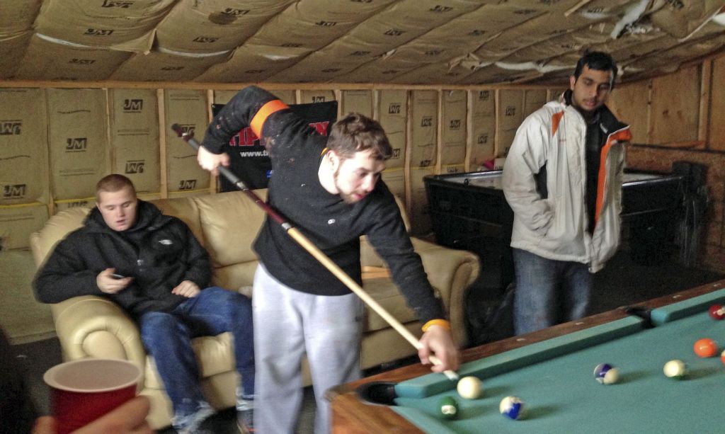 Nick and Shishir playing a little pool.